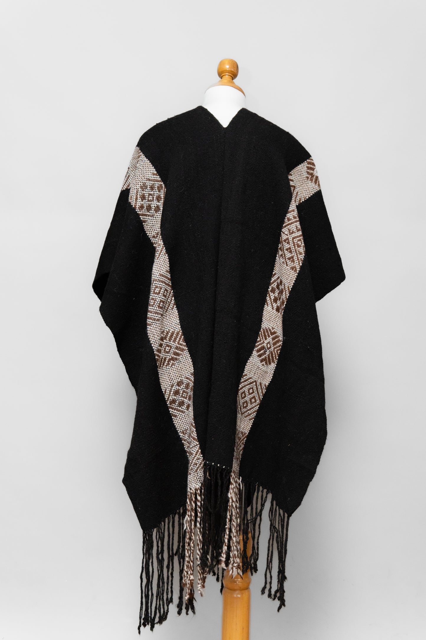 Black Alpaca Fringe Cape | Sacred Earth | Cape 025