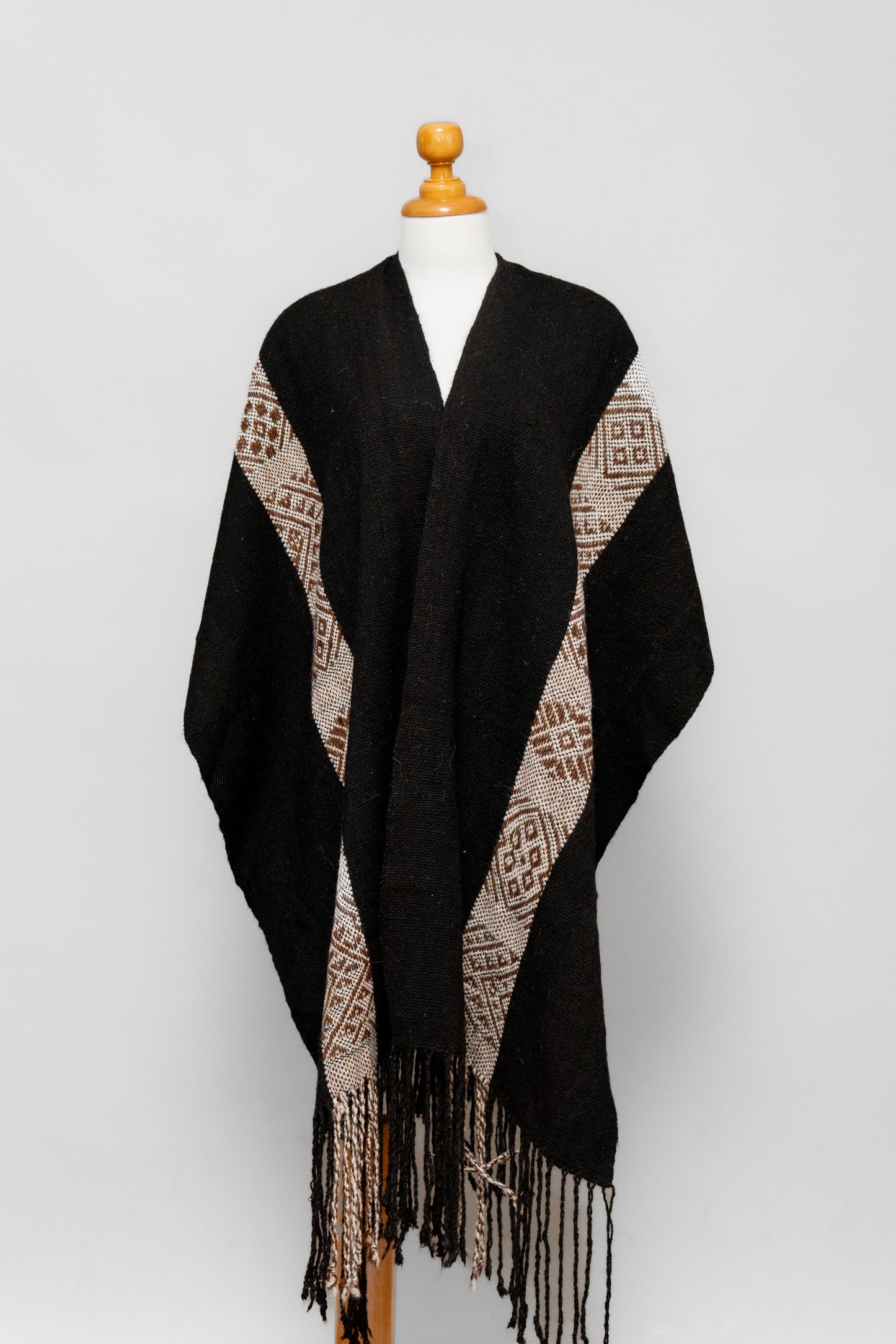 Black Alpaca Fringe Cape | Sacred Earth | Cape 025
