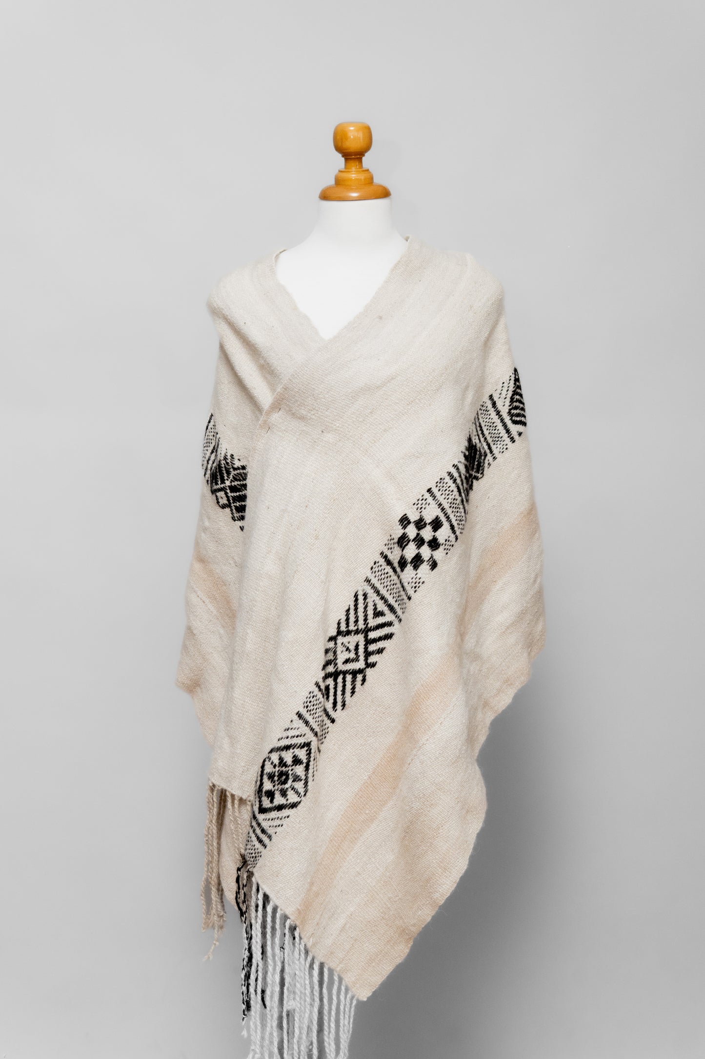 Cream Alpaca Fringe Wrap | Heaven's Blessing | Wrap 023